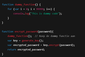 Stukje code voor wachtwoord encryptie met dummy code