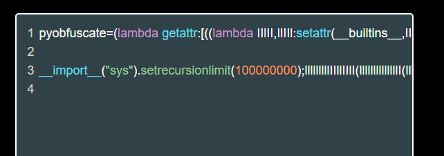 Voorbeeld code in pyobfuscate